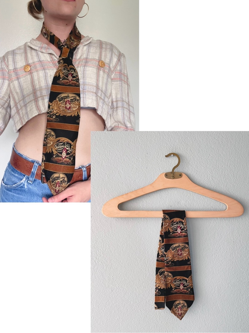 🌱5/$25🌱 Tabasco | Vintage 100% Silk Brown Novelty Neck Tie